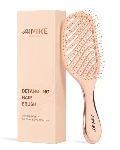AIMIKE Cepillo para desenredar, cepillo desenredante ventilado para cabello mojado y seco con cerdas suaves, cepillo para desenredar sin dolor,