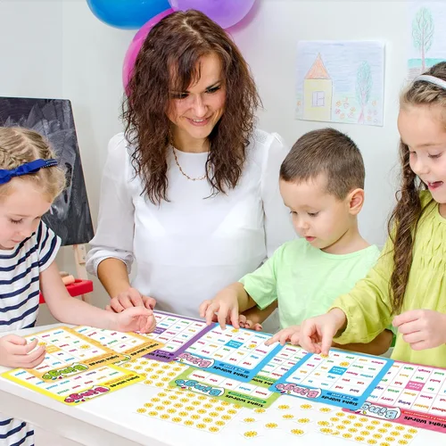 Miniatura 8 de Fancy Land Juego de bingo de palabras a la vista para niños y adultos, listas de palabras de Dolch & Fry's, juego de bingo para pre-k a 3er grado