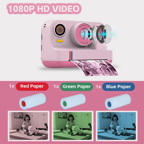 Miniatura 2 de Cámara de Impresión Instantánea para Niños, Cámara Digital Instantánea, Regalos de Navidad y Cumpleaños para Niñas y Niños de 3 a 16 Años, Juguetes