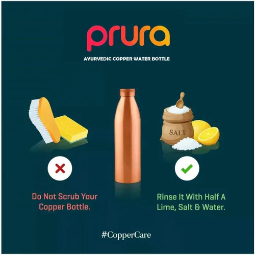 Miniatura 7 de Botella de agua de cobre con estampado puro, a prueba de fugas, recipiente de cobre ayurvédico para deportes, gimnasio, aire libre, yoga, beneficios