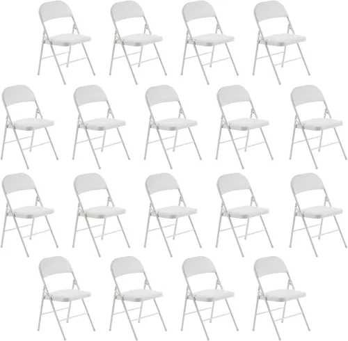Miniatura 14 de Paquete de 4 sillas plegables negras con cojín acolchado y respaldo para interiores y exteriores, silla plegable comercial apilable portátil