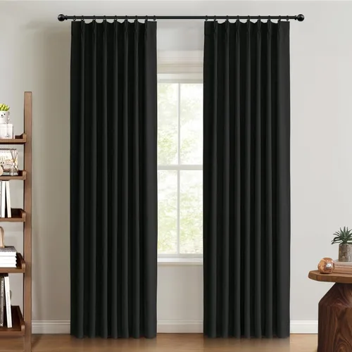 Miniatura 9 de 100% Blackout Shield Cortinas opacas con textura y aspecto de lino de 72 pulgadas de largo, juego de 2 paneles de cortinas opacas de lino sintético
