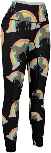 Miniatura 8 de Rainbow Unicorn Workout Leggings for Women High Waisted Tummy Control Yoga Pants