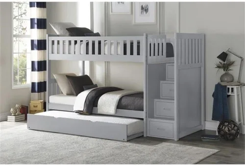 Miniatura 2 de Pemberly Row Litera de madera reversible de 97 pulgadas con nido en color gris