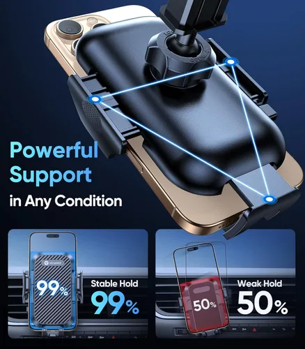 Miniatura 6 de VICSEED - Soporte universal de teléfonos para el tablero o la rejilla de ventilación del coche, con un brazo largo y una ventosa fuerte, compatible