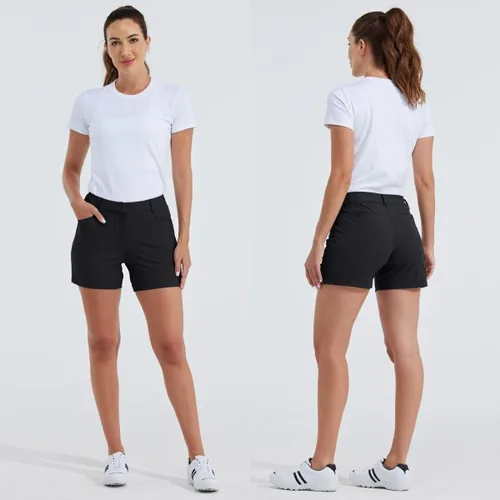 Miniatura 6 de Willit Pantalones cortos de golf de 4.5 pulgadas para mujer, de secado rápido, casuales, con bolsillos, resistentes al agua