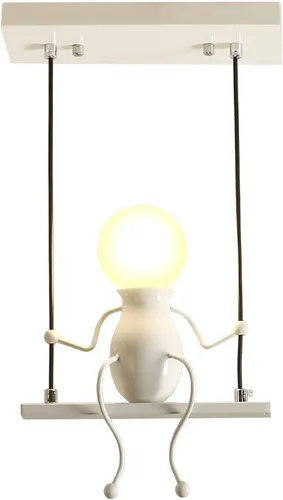 Miniatura 11 de Iluminación colgante LED creativa, moderna, doble para personas pequeñas, lámpara colgante de techo, luces colgantes ajustables para dormitorio