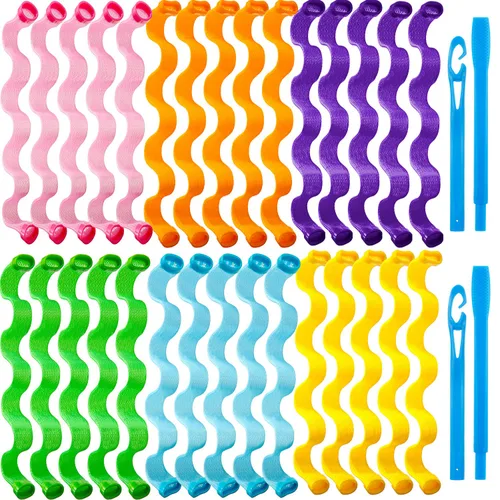 30 piezas de rizadores sin calor, ondas en espiral, kit de peinado sin calor, rizadores en espiral para ondular el cabello con 2 ganchos de peinado