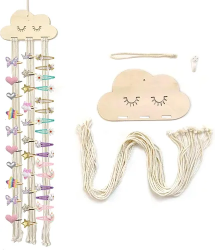 Miniatura 2 de Hiflyer Soporte y organizador de lazo para accesorios para el cabello de niñas, almacenamiento de pinzas para el cabello (arcoíris)