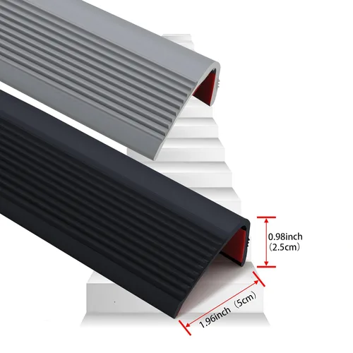 Miniatura 2 de Trimold Vinilo Antideslizante para Borde de Escalera, Paso de Escalera Autoadhesivo Antideslizante, Protector de Borde de Goma Flexible