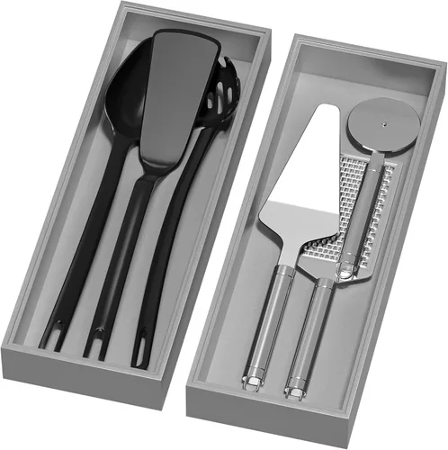 Miniatura 19 de Lixple Organizador de Cajón de Bambú, Pequeño Organizador de Cubiertos para Cajón de Cocina, Organizador de Utensilios Apilable, 2 Piezas
