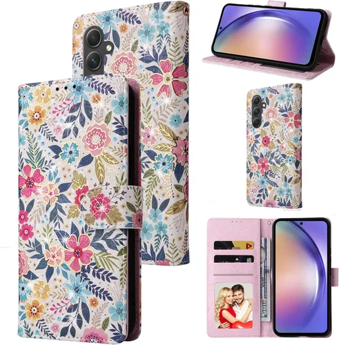 Miniatura 30 de UEEBAI Funda tipo billetera para Samsung Galaxy A16 4G/5G, cubierta de cuero PU con soporte, bloqueo RFID, funda flip con ranuras para tarjetas
