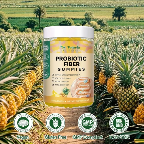 Miniatura 4 de Gomitas de fibra probiótica 9 en 1 para adultos y adolescentes, suplemento de fibra Pro con 5 mil millones de UFC Bacillus Coagulans, cáscara