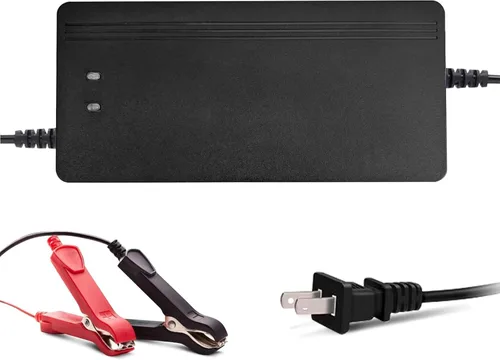 Cargador de batería de litio de 36 V 10 A, cargador de batería LiFePO4 de 43.8 V, mantenedor de batería, cargador inteligente con indicador LED