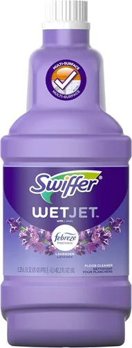 Recambio de solución limpiadora de pisos Swiffer, lavanda, 42.2 onzas líquidas, paquete de 4