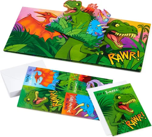 Miniatura 4 de Hallmark Tarjetas de dinosaurio para el día de San Valentín para niños con buzón desplegable para intercambio en el aula