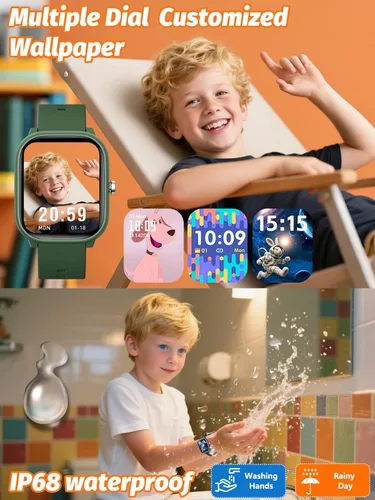 Miniatura 6 de Reloj inteligente para niños y niñas, rastreador de actividad física con monitor de sueño de frecuencia cardíaca, pantalla táctil de 1.83 pulgadas