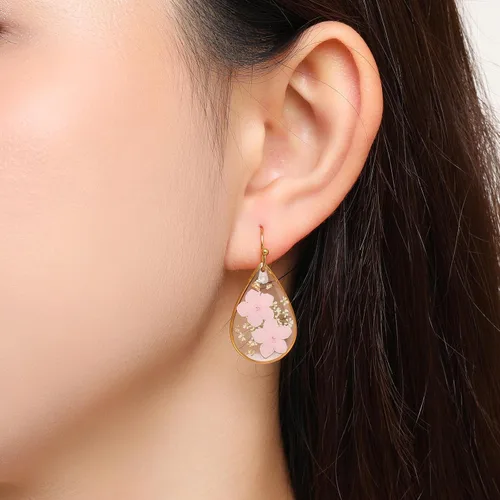 Miniatura 53 de Forget-Me-Not and Queen Anne's Lace Pressed Wildflower Earrings Pressed Flower Earrings Handmade Drop and Dangle Earrings Gift for Woman
