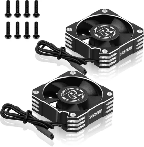 Miniatura 8 de Paquete de 2 ventiladores de refrigeración de motor RC de 1.378 in, 21000 RPM, 8.4 V, ventilador de refrigeración de motor ESC de aluminio