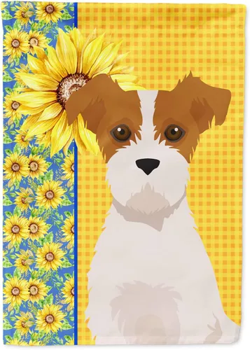 Miniatura 160 de Caroline's Treasures WDK5331CHF - Bandera de verano con diseño de girasoles rojos y blancos, manga grande, para porche, para colgar en la pared