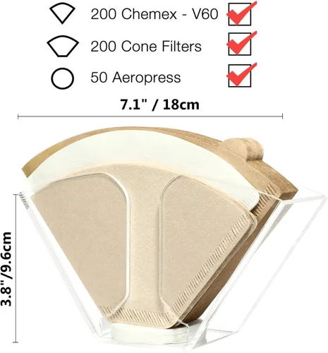 Miniatura 2 de Kamehame Soporte para filtro de café, estante dispensador de filtro de café de montaje en pared, contenedor de almacenamiento de acrílico
