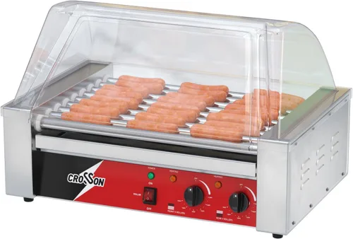 Miniatura 8 de CROSSON Hot Dog 7 Rodillos con Calentador de Pan, Máquina Comercial de Cocina con Asador Giratorio Antiadherente 7 en 304, Parrilla Eléctrica