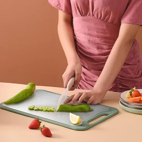 Miniatura 2 de Tabla de cortar de doble cara, tabla de cortar de acero inoxidable, tabla de cortar carne para cocina, tabla de cortar grande para frutas y verduras
