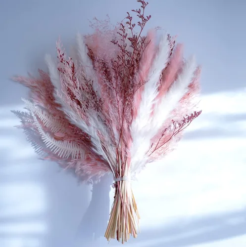 Miniatura 6 de Ramo de hierba de pampa seca natural, arreglos florales champán, ramo de decoración del hogar bohemio, decoración de hierba de pampa esponjosa, Ramo
