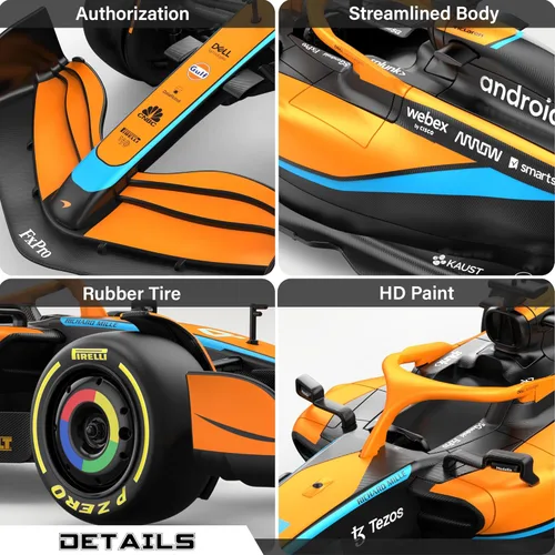 Miniatura 3 de Voltz Toys Auténtico auto de control remoto McLaren F1 MCL36 con licencia 1:18, colección F1 para niños y adultos, auto RC de 2.4 GHz para regalo