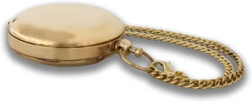 Miniatura 6 de Brújula náutica de bolsillo de latón con cadena y caja de cuero, brújula vintage para acampar y senderismo, regalo de graduación marina