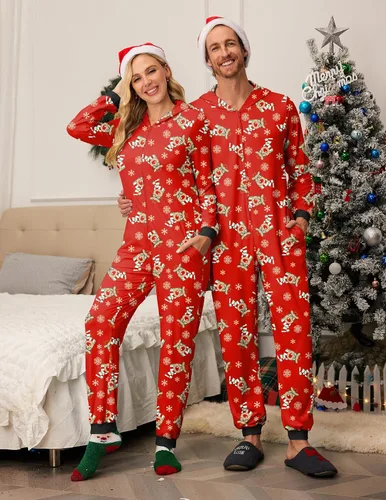 Miniatura 4 de Ekouaer Conjuntos de pijamas navideños familiares a juego
