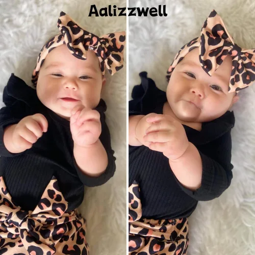 Miniatura 119 de Aalizzwell Conjunto de mameluco acanalado para bebé recién nacido prematuro para otoño e invierno