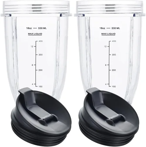 Miniatura 11 de Vasos de licuadora aptos para Ninja, piezas de repuesto de vasos de 16 onzas con tapas, accesorios de licuadora compatibles con Nutri Ninja Auto IQ