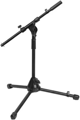 OnStage On-Stage MS7411B - Soporte corto para micrófono de tambor y amplificador con pluma, color negro