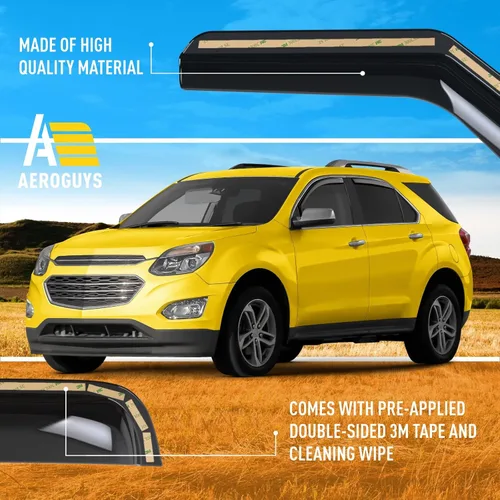 Miniatura 6 de Deflectores de ventana extra duraderos en el canal, viseras de ventana, protectores de lluvia aptos para Chevrolet (Chevy) Equinox 2010-2017