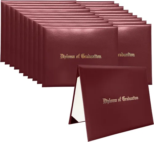 Miniatura 5 de Funda para diploma 8.5”x11” impresa “Diploma de Graduación” en cuero sintético acolchada y rica en color de TngHui, negra