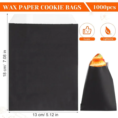 Miniatura 2 de Lallisa 1000 bolsas de vidrio de 5 x 7 pulgadas, bolsas de papel encerado, fundas para galletas, bolsas de papel de cera para sándwich para fiesta