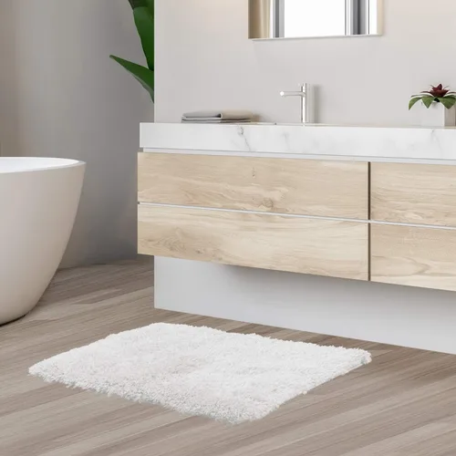 Miniatura 3 de Clara Clark - Alfombras de baño, ultra suaves y peludas - Tapetes para baño, lavables a máquina, con respaldo de goma antideslizante, 17 x 24 Blanco
