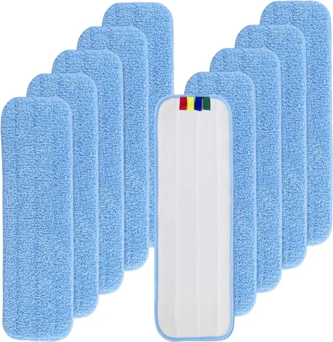 Miniatura 11 de Almohadillas de repuesto para trapeador Rubbermaid Commercial de 18 y 17 pulgadas, paquete de 10 repuestos reutilizables de limpieza comercial