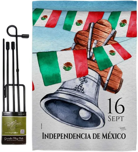 Miniatura 7 de Bandera de jardín del Día de la Independencia de México, nación regional, internacional, país, área particular, pequeña, decorativa, regalo, patio