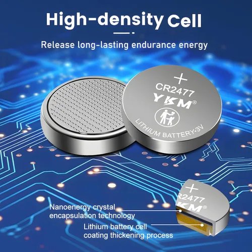 Miniatura 7 de YKM Batería de litio CR2477 de 3 V de alta capacidad DL2477 ECR2477 2477 2477 para sensor de temperatura, termostato inteligente, detector