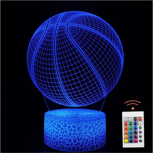 Lámpara de escritorio con iluminación LED creativa visual de ilusión óptica 3D, control remoto y táctil, cambio de 7 o 16 colores, alimentada por