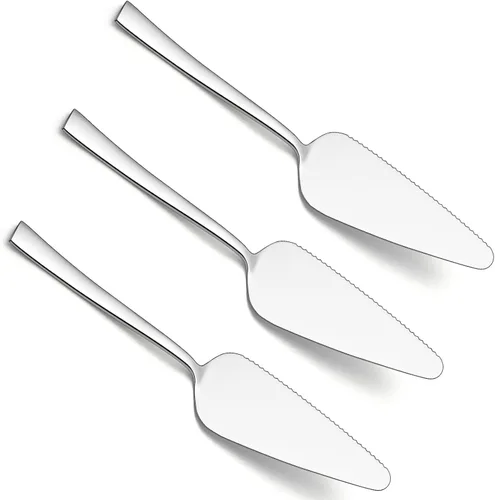 Miniatura 8 de E-far - Juego de 5 servidores de pastel negro mate, cortador de acero inoxidable de 8.9 pulgadas para pasteles y pizza de queso, borde dentado