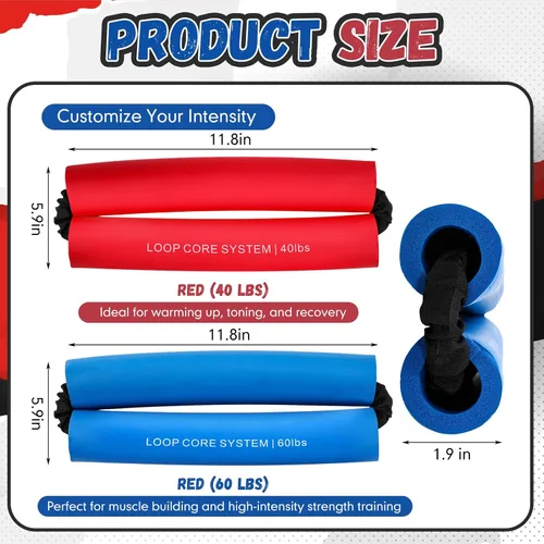 Miniatura 2 de Soulchen 2 bandas de resistencia para el sistema de núcleo de cadera, bandas de entrenamiento para estirar, fortalecer piernas, caderas, muslos