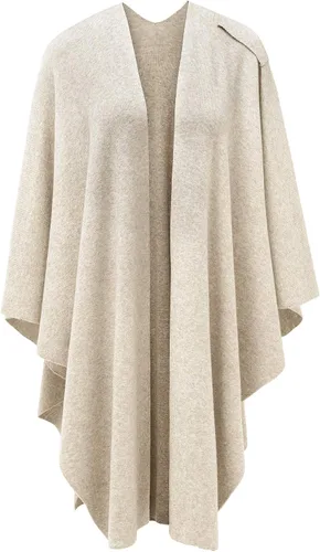 Miniatura 6 de PULI Suéter tipo poncho para mujer con frente cruzado grande y elegante capa de punto para otoño e invierno