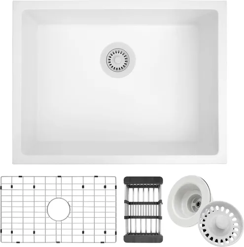 Miniatura 16 de Fregadero de cocina dorado de 30 pulgadas, fregadero de cocina de acero inoxidable SUS304 de montaje inferior, fregadero de cocina grande y profundo