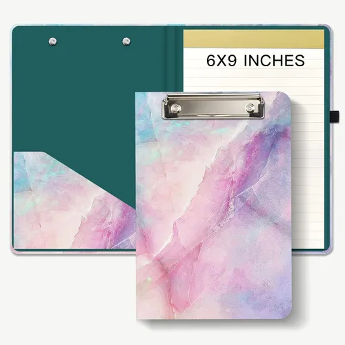 Miniatura 19 de Hongri Mini Portapapeles Folio con Libreta Recargable Forrada y Bolsillo Interior de Almacenamiento para Estudiantes, Aula, Oficina, Mujer, Hombre