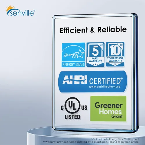 Miniatura 3 de Senville Sistema Split de Bomba de Calor de Aire Acondicionado Central de 3 Toneladas, 36,000 BTU, Inversor, Velocidad Variable, 208/230V