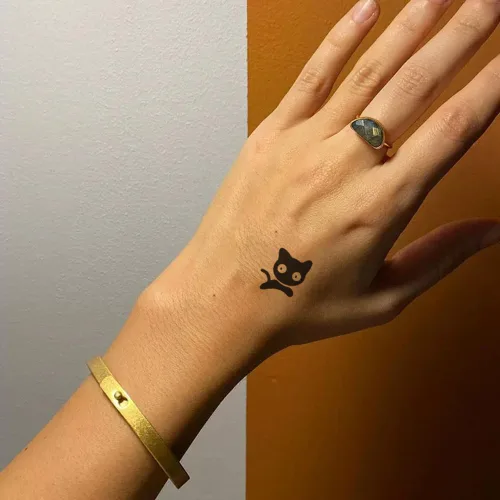 Miniatura 6 de 2 hojas de tatuajes temporales pequeños pequeños para mujeres y hombres, dedos manos, cuello, muñeca y cara, lindas calcomanías de tatuajes falsos