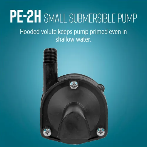 Miniatura 5 de Little Giant PE-2H 518400 Bomba sumergible de accionamiento directo encapsulado epoxi de 115 voltios, 1/40 HP, 300 GPH, con cable de 6 pies, negro